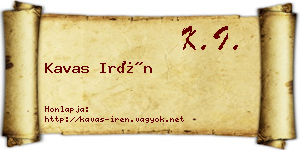 Kavas Irén névjegykártya